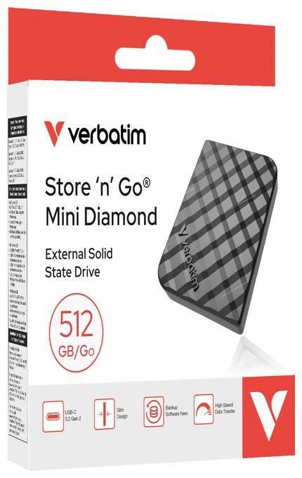 512 GB SSD M.2  Store 'n' Go Mini Diamond (Schwarz) 