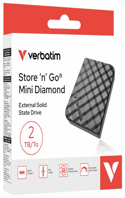 2 TB SSD  Store 'n' Go Mini Diamond (Schwarz) 