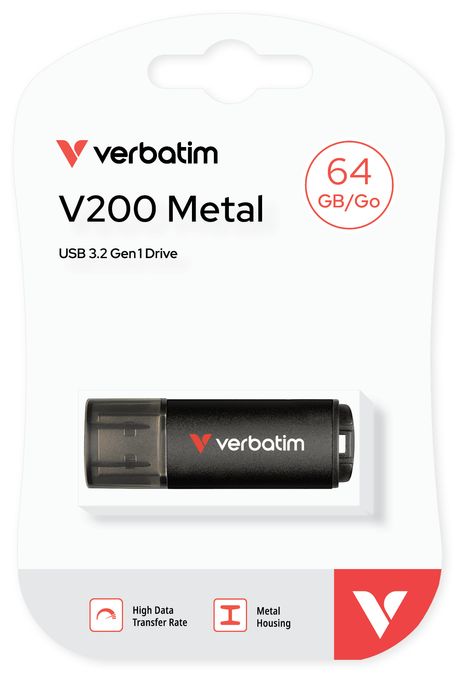 USB Typ-A Stick 64 GB  V200 Metal (Schwarz) 