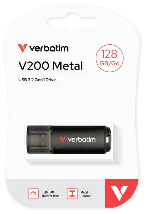 USB Typ-A Stick 128 GB  V200 Metal (Schwarz) 
