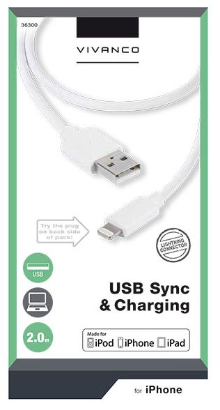 Lightning auf USB A 2 m  2836300 (Weiß) 