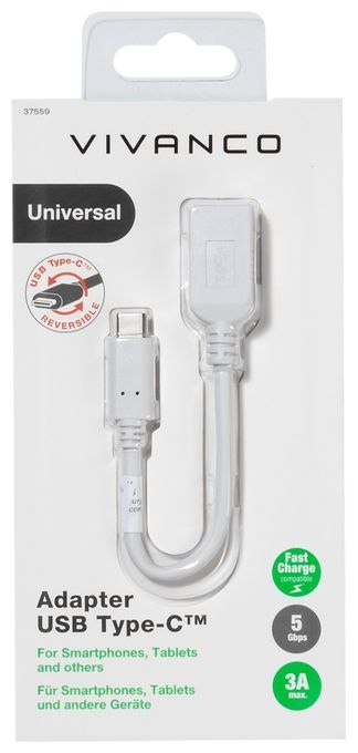 5 Gbit/s Buchse USB A auf USB C Stecker 0,1 m  37559 (Weiß) 