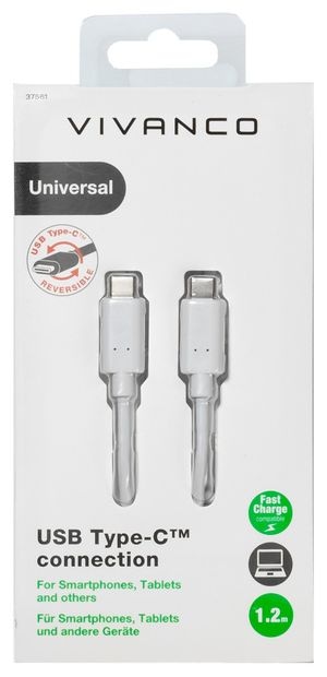Stecker USB C auf USB C 1,2 m  37561 (Weiß) 