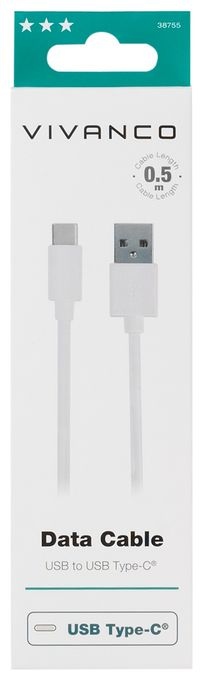 Stecker USB A auf USB C 0,5 m  38755 (Weiß) 