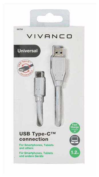 Stecker USB C auf USB A 1,2 m  38756 (Weiß) 