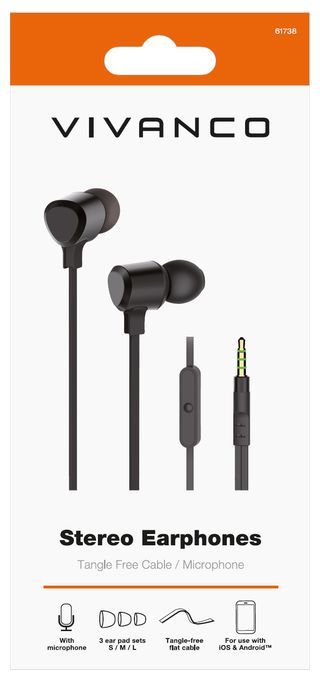 In-Ear Kopfhörer Kabelgebunden  61738 (Schwarz) 