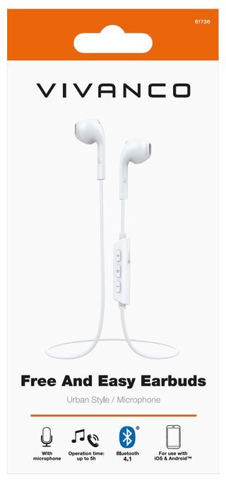 In-Ear Bluetooth Kopfhörer kabellos 5 h Laufzeit  Free And Easy (Weiß) 