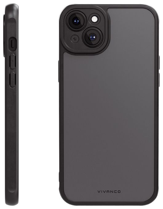Cover für Apple iPhone 15 Plus (Schwarz, Transparent) Frosted 