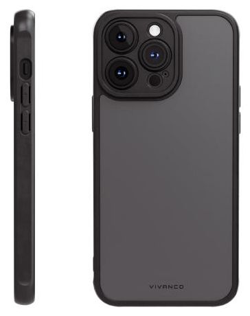 Cover für Apple iPhone 15 Pro Max (Schwarz, Transparent) Frosted 