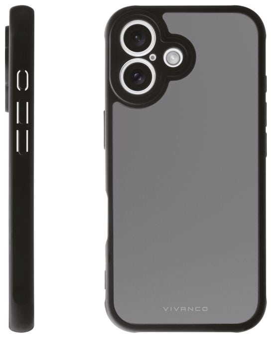 Cover für Apple iPhone 16 (Schwarz, Durchscheinend) Frosted 
