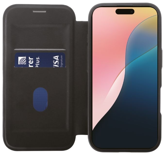 Geldbörsenhülle für Apple iPhone 16  Mag Premium Wallet (Schwarz) 