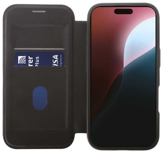 Geldbörsenhülle für Apple iPhone 16 Pro  Mag Premium Wallet (Schwarz) 