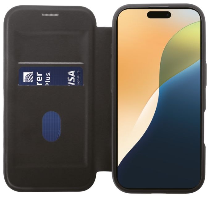 Geldbörsenhülle für Apple iPhone 16 Plus  Mag Premium Wallet (Schwarz) 