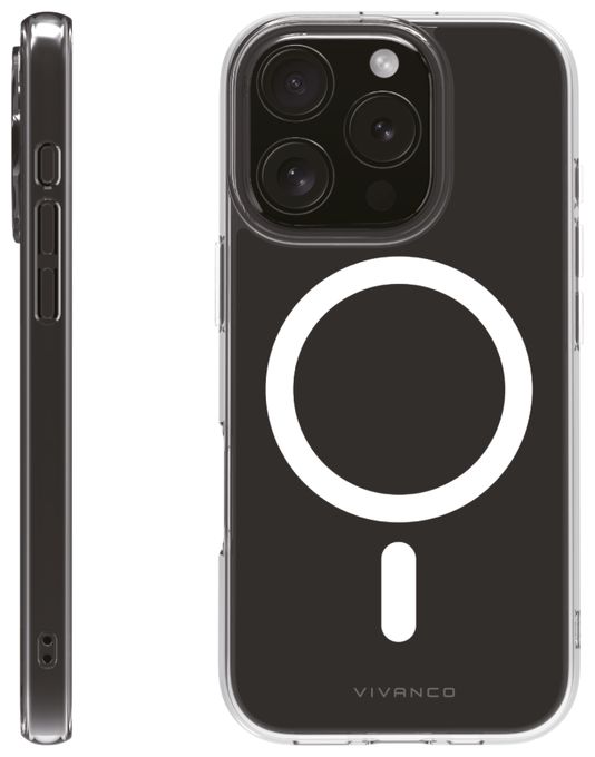 Cover für Apple iPhone 16 Pro  Mag Steady Anti Shock (Transparent, Weiß) 