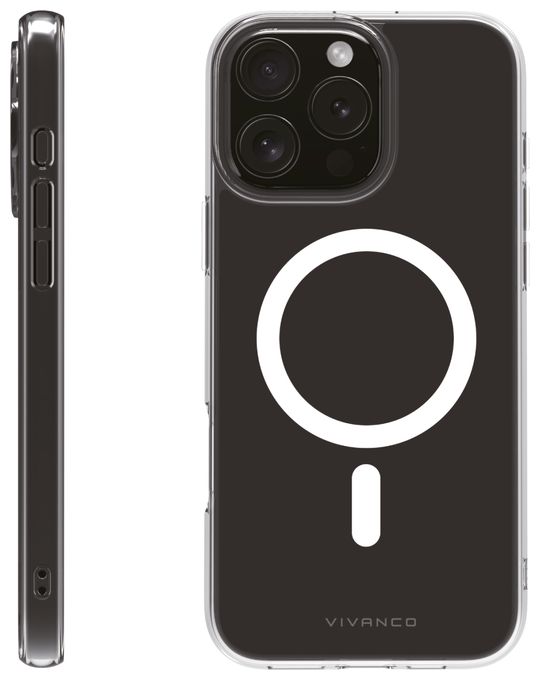 Cover für Apple iPhone 16 Pro Max  Mag Steady Anti Shock (Transparent, Weiß) 