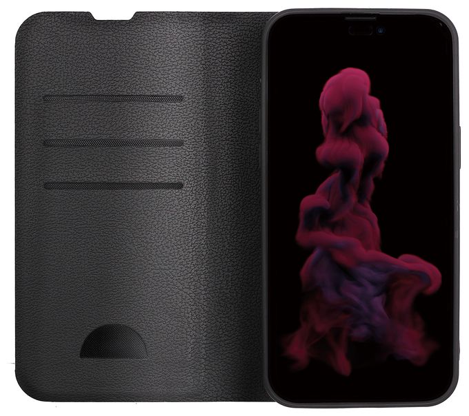 Geldbörsenhülle für Apple iPhone 14 Pro  Premium Wallet (Schwarz) 