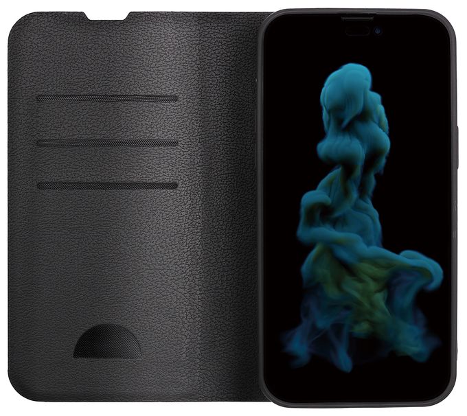 Geldbörsenhülle für Apple iPhone 14 Pro Max  Premium Wallet (Schwarz) 