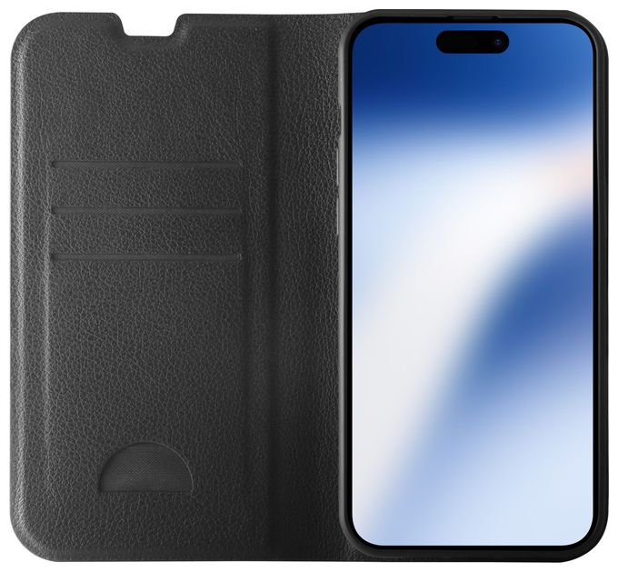 Geldbörsenhülle für Apple iPhone 15  Premium Wallet (Schwarz) 