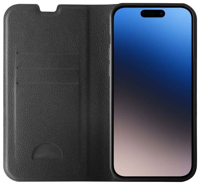 Geldbörsenhülle für Apple iPhone 15 Pro  Premium Wallet (Schwarz) 