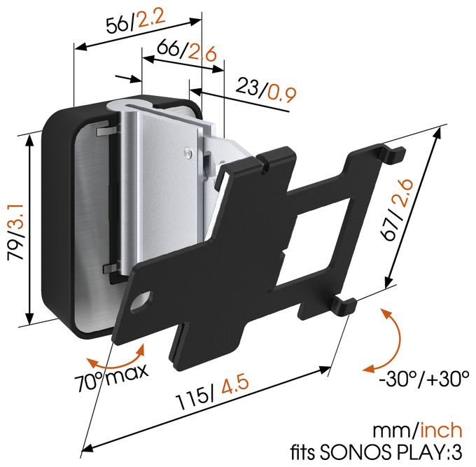 Wandhalterung für SONOS PLAY:3 Sound 4203 