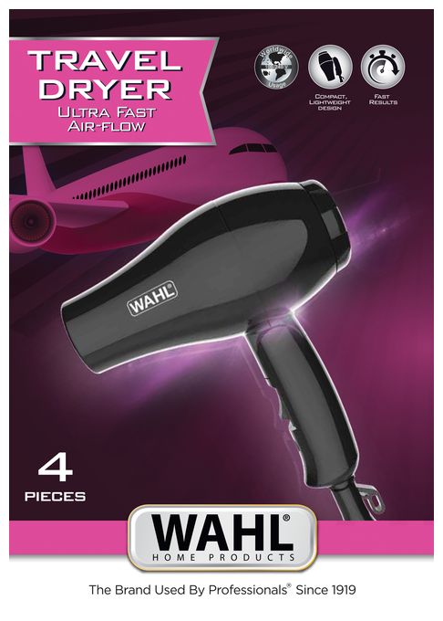 Haartrockner 1000 W  3402-0470 Reisehaartrockner Travel Dryer (Schwarz) 