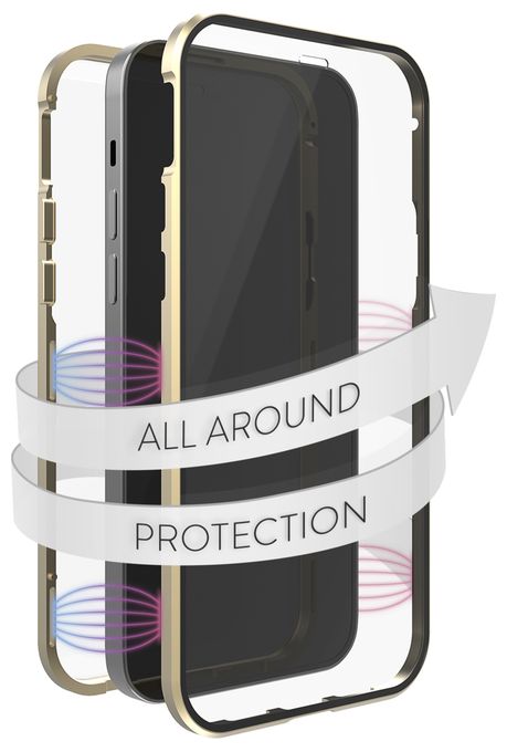 Cover für Apple iPhone 14  360° Glass (Gold, Transparent) 