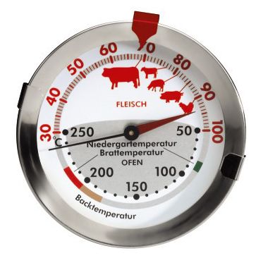 111018 Mechanisches Fleisch- und Ofenthermometer 30 bis 250 Grad Edelstahl 