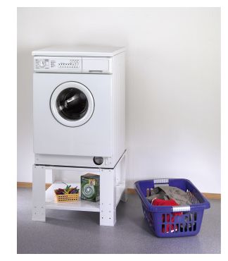 111078 Universalsockel mit Boden für Waschmaschine/Trockner bis 150kg Weiß 