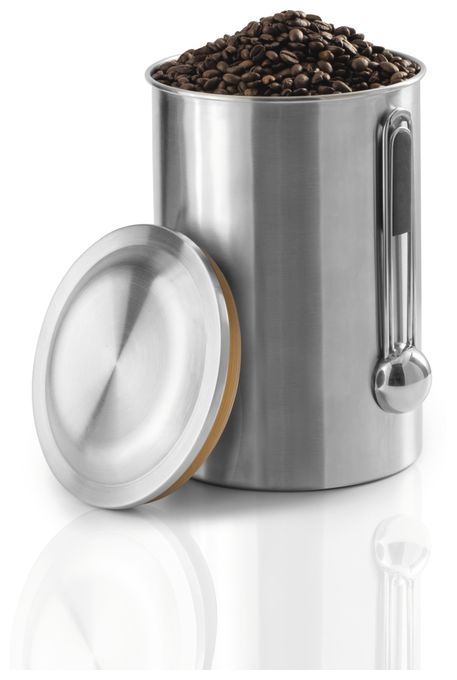 Edelstahl  111252 Kaffeedose für 1 kg mit Dosierlöffel luftdicht (Silber) 