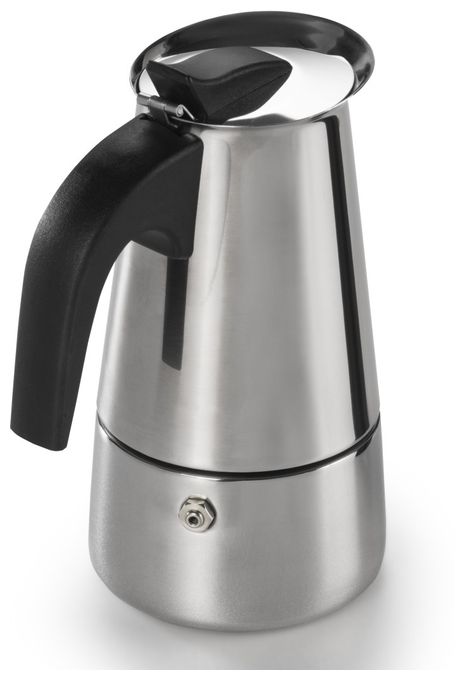 4 Tassen Filterkaffeemaschine  111274 Espressokocher (Schwarz, Edelstahl) 