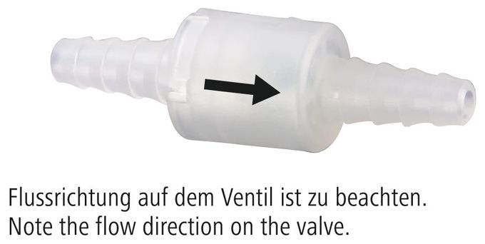 220733 Rückschlagventil mit 2 Schlauchschellen (für Ablaufschläuche bis 10 mm Durchmesser) 