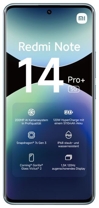 256 GB 5G Smartphone 16,9 cm (6.67 Zoll) 200 MP Dreifach Kamera Dual Sim WiFi 6E (Frost Blue) Redmi Note 14 Pro+ 