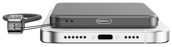 5000 mAh Powerbank USB Typ-C Kabelloses Laden  MagFix Pro (Schwarz) 