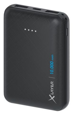 10000 mAh Powerbank Micro-USB + USB Type-C  Micro (Schwarz) 