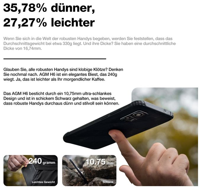 256 GB 4G Smartphone 16,7 cm (6.5 Zoll) 1,6 GHz Android 50 MP Dual Kamera Dual Sim WiFi 5  H6 (Schwarz) 