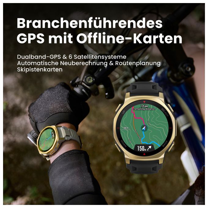 Digital 44 mm Smartwatch Rund 353 ppi  T-Rex 3 Pro (Schwarz) 