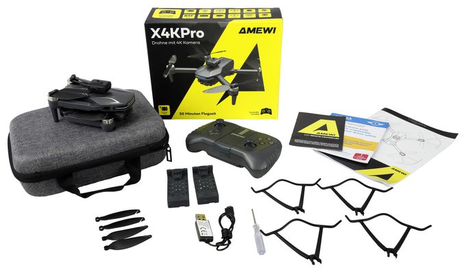 Quadrocopter Multicopter/Drohne Flugzeit: 30 min  AMXFlight X4KPro (Grau) 
