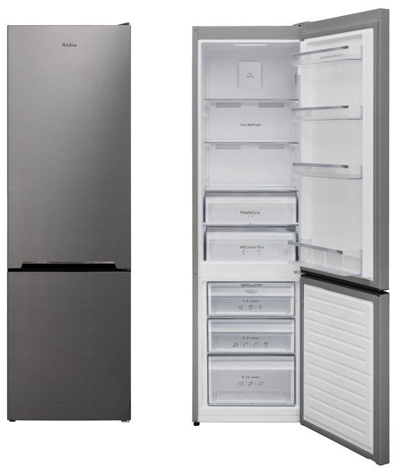 194 l / 74 l Kühl-Gefrierkombi freistehend NoFrost 222 kWh Jahr  KGCN388130E (Edelstahl) 