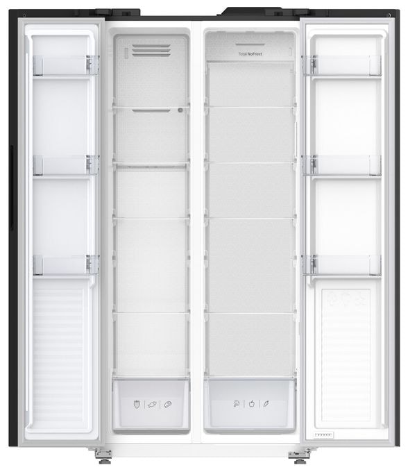 Side-by-Side Kühl-/ Gefrierkombination 261 l / 169 l 285,07 kWh NoFrost 1763 mm x 839 mm  SBSN397100S (Schwarz, Edelstahl) 