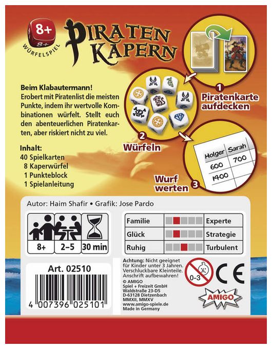 Kartenspiel bis zu 5 Spielern ab 8 Jahr(e) 02510 Piraten kapern 