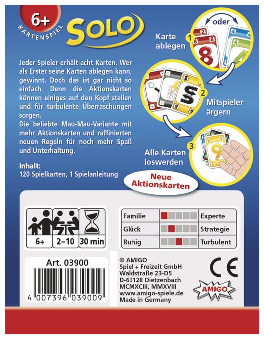 Kartenspiel bis zu 10 Spielern ab 6 Jahr(e) 03900 Solo 