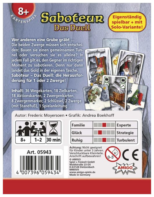 Kartenspiel bis zu 2 Spielern ab 8 Jahr(e) 05943 Saboteur - Das Duell 