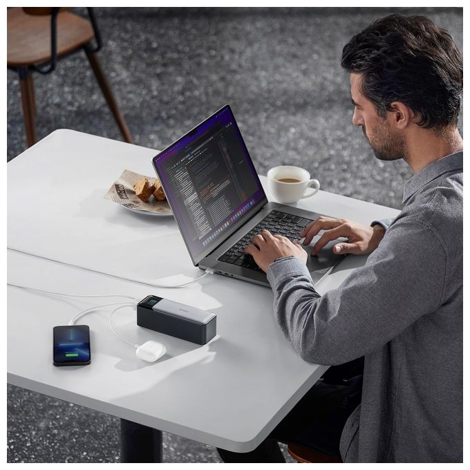 24000 mAh Powerbank USB Typ-C  737 (Schwarz, Silber) 
