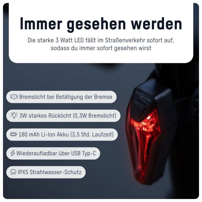 Heckbeleuchtung 1600-0553 Fahrradrücklicht LED 