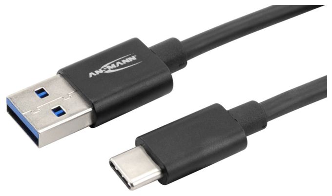 5 Gbit/s Stecker USB A auf USB C 0,12 m  1700-0080 (Schwarz) 