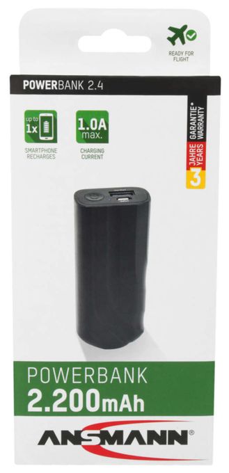 2200 mAh Powerbank USB Typ-A  1700-0086 (Schwarz) 