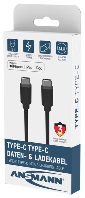 5 Gbit/s Stecker USB C auf USB C 0,12 m  1700-0121 (Schwarz) 