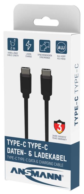 5 Gbit/s Stecker USB C auf USB C 2 m  1700-0122 (Schwarz) 