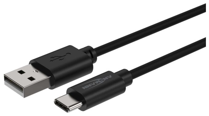 0,48 Gbit/s Stecker Rundkabel USB A auf USB C 1 m  1700-0130 (Schwarz) 