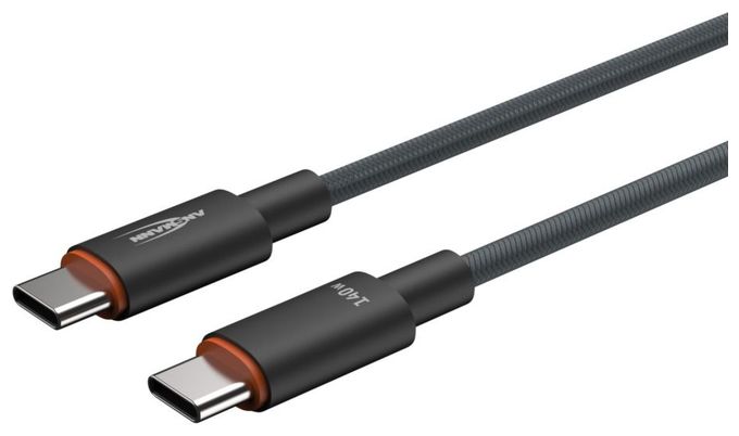 0,48 Gbit/s Stecker Rundkabel USB C auf USB C bis 140 W 0,6 m  1700-0177 (Anthrazit) 